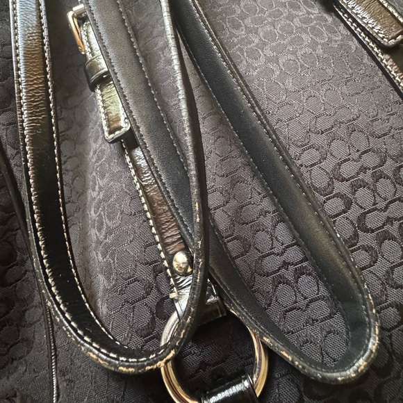 Coach Gallery Tote Shoulder Bag Signature Black Patent Leather F12344 - Picture 15 of 16